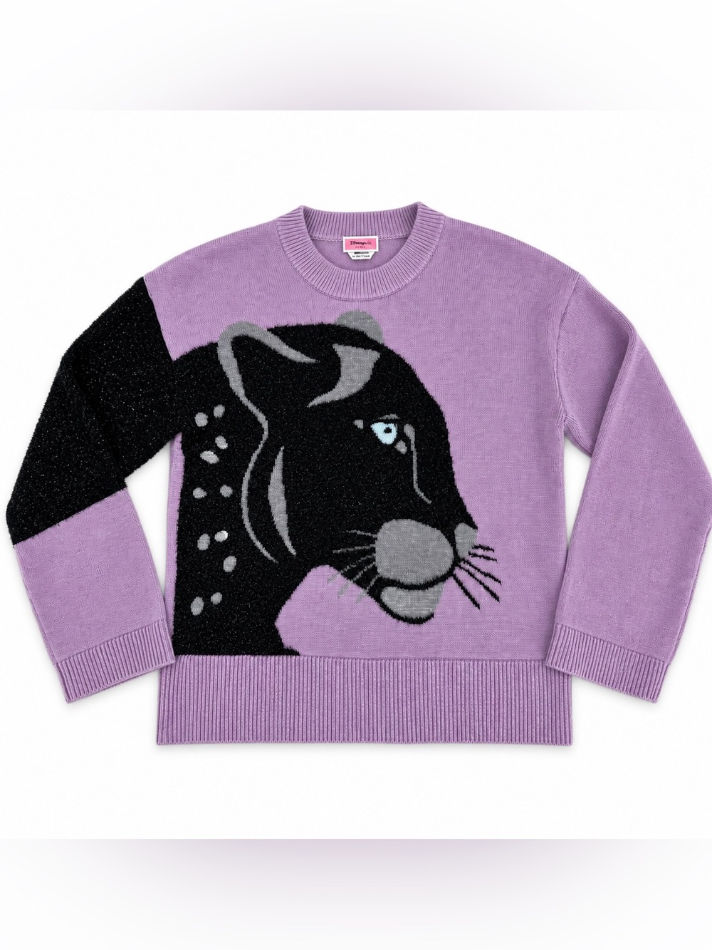 Kate Spade Wool Metallic Panther Graphic Sweater Purple Size M NWOT - Picture 7 of 12